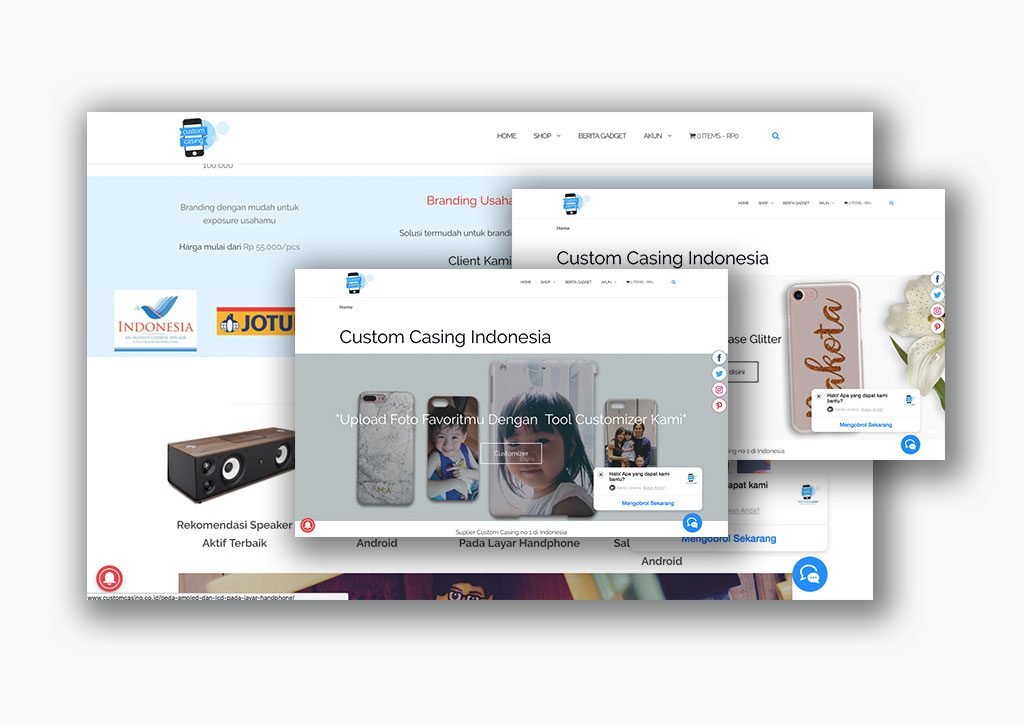 design website custom casing indonesia - lionardy digital marketing service